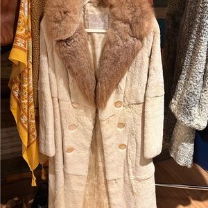 Elegant Cream Real Mink Coat